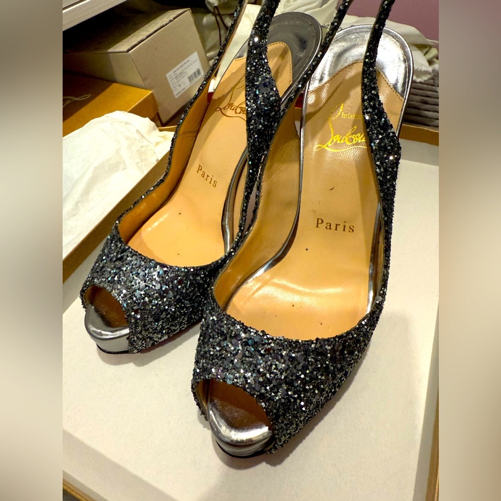 Christian Louboutin glitter shoes